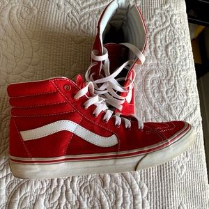 Red Sk8 Hi Vans Size 10 Women’s